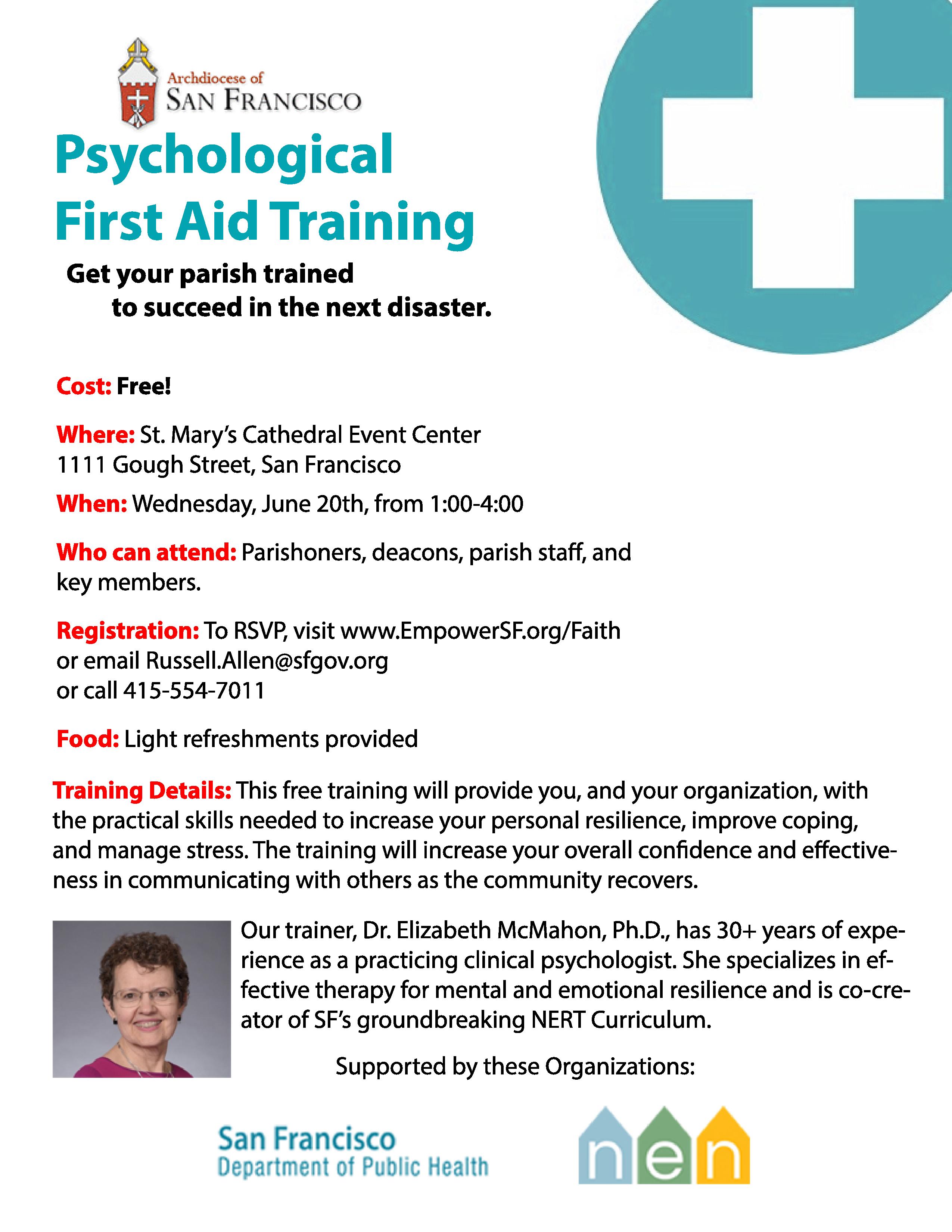 Psychological First Aid Training San Francisco Interfaith Council