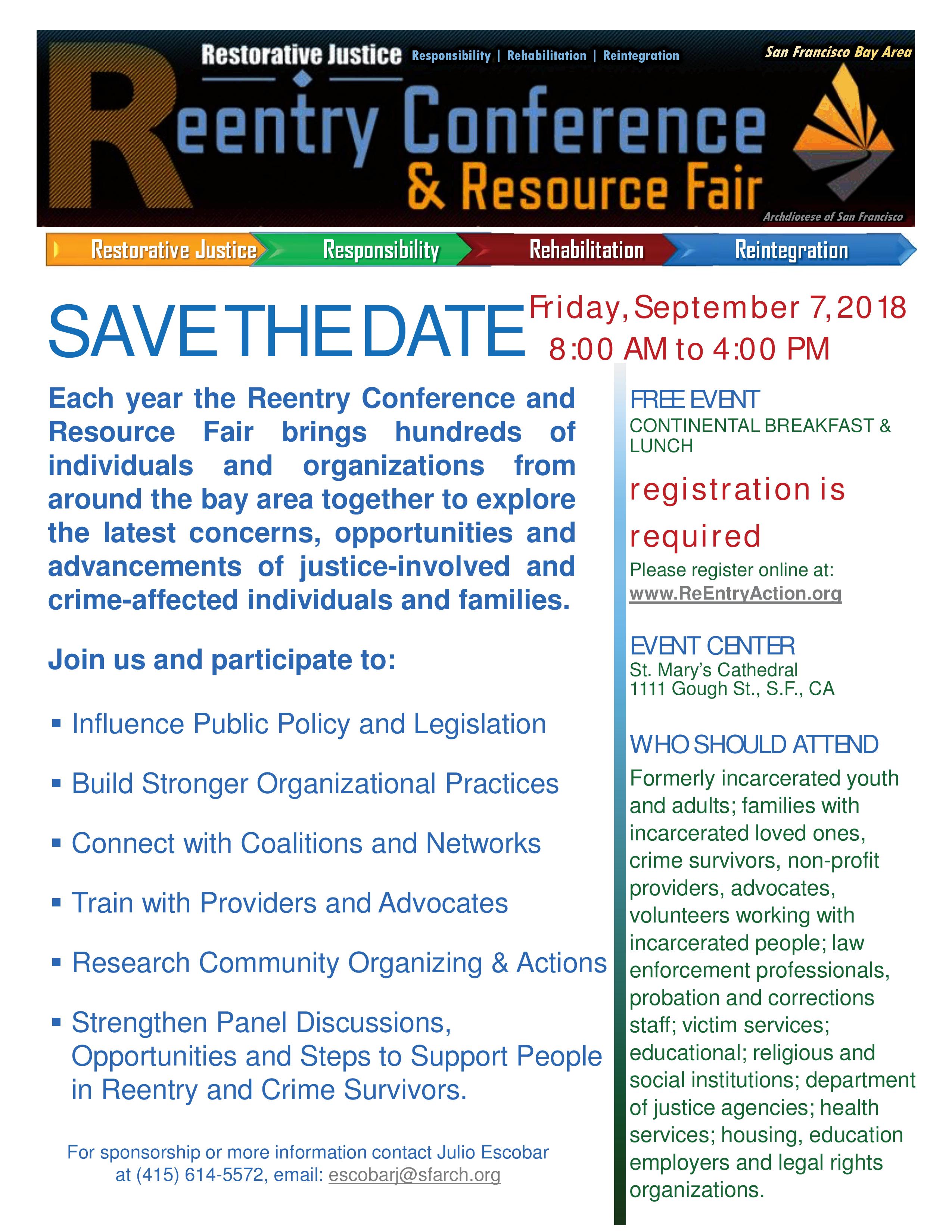 Reentry Conference & Resource Fair San Francisco Interfaith Council